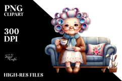 Old Lady Tea Cup Couch | Sublimation | Clipart Product Image 2