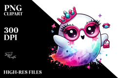 Adorable Ghost with Glam Accessories PNG Product Image 2