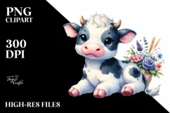 Simple Vibrant Baby Cow Halloween Drawing Sublimation Product Image 3