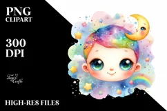 Cute Colorful Baby with Moon Stars Product Image 1