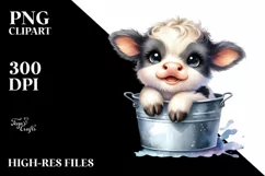 Highland Cow in Recipient | Sublimation Clipart Product Image 3