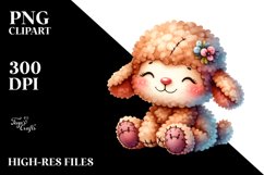 Colorful Watercolor Lamb Clipart Product Image 1