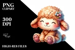 Vibrant Watercolor Plush Lamb | Sublimation Clipart Product Image 3