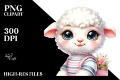 Cute Energetic Baby Lamb, High-Res PNG Product Image 2