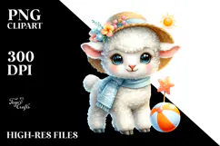 Cute Energetic Baby Lamb, High-Res PNG Product Image 2