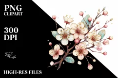 Detailed Wooden Cherry Blossom PNG Product Image 1