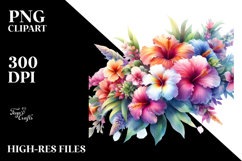 Vibrant Hawaiian Flowers PNG Product Image 2