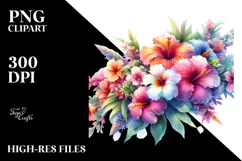 Vibrant Hawaiian Flowers PNG Product Image 2