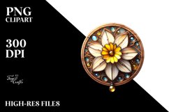 Detailed Metalic Daffodil Sticker | Clipart Product Image 3