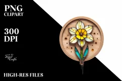 Detailed Metalic Daffodil Sticker | Clipart Product Image 1
