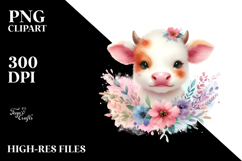 Pastel Cow White Background Product Image 2