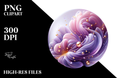 Abstract Golden Lilac PNG Product Image 2