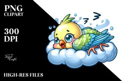 Colorful Baby Budgerigar Napping | Sublimation | Clipart Product Image 3