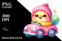 Sitting Baby Car Chicken PNG Product Image 2