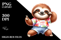 Cute Baby Sloth in Summer PNG Product Image 2