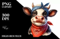 Cow Sublimation Clipart Cow Portrait Product Image 1