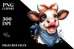 Cow Sublimation Clipart Cow Portrait Product Image 3