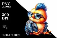 Agressive Baby Chicken Sitting PNG Product Image 3