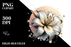 Abstract Golden Lily PNG Product Image 2