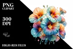 Shiny Nasturtium,Watercolor Splash PNG Product Image 1