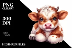 Highland Cow in Vase | Sublimation Clipart Product Image 3