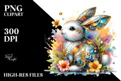 Watercolor Colorful Bunny Made of PNG Product Image 2
