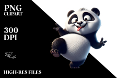 Goofy Cartoon Panda PNG Product Image 2