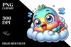 Colorful Baby Finch Napping | Sublimation | Clipart Product Image 3