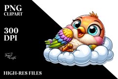 Colorful Baby Finch Napping | Sublimation | Clipart Product Image 3