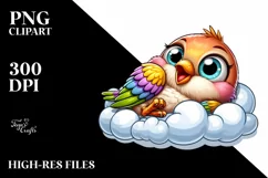Colorful Baby Finch Napping | Sublimation | Clipart Product Image 3
