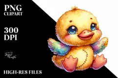 Vibrant Watercolor Plush Duck | Sublimation Clipart Product Image 1