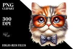 Watercolor Cat Proud Sunglasses | Clipart Product Image 2