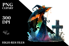 Vibrant Drawing Witch Halloween | Clipart Product Image 2