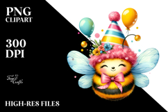 Vibrant Baby Bee Party Hat Clipart Product Image 2