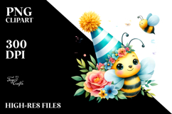 Vibrant Bee Party Hat Clipart Product Image 2