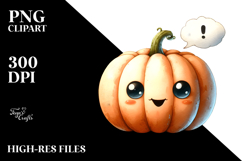 Washed Watercolor Pumpkin, High-Res PNG Product Image 2