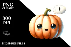Washed Watercolor Pumpkin, High-Res PNG Product Image 2