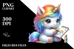 Cute Baby Unicorn Clipart Product Image 2
