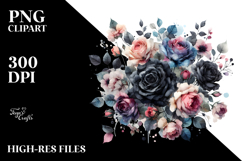 Colorfull Black Roses PNG Product Image 2