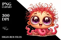 Crazy Baby Octopus Clipart Product Image 3