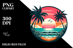 Tropical Beach Sunset PNG Product Image 2