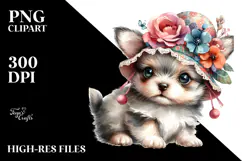 Digital Baby Deer Sleeping on Flower PNG Product Image 2