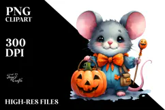 Baby Mouse Halloween Pumpkin | Clipart Product Image 2