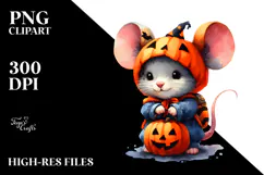 Baby Mouse Halloween Pumpkin | Clipart Product Image 2