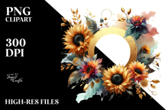 Vibrant Abstract Frame with Sunflower | Sublimation | Product Image 2