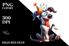 Goofy Dog with Party Hat PNG Product Image 2