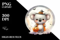 Cute Baby Koala on Cloud for Halloween PNG Product Image 3