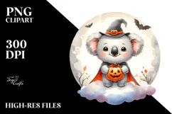 Cute Baby Koala on Cloud for Halloween PNG Product Image 2