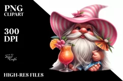 Digital Painting Pastel Gnome with Beachwear Cocktail | Product Image 3