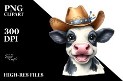 Cow Sublimation Clipart Cow Portrait Product Image 1